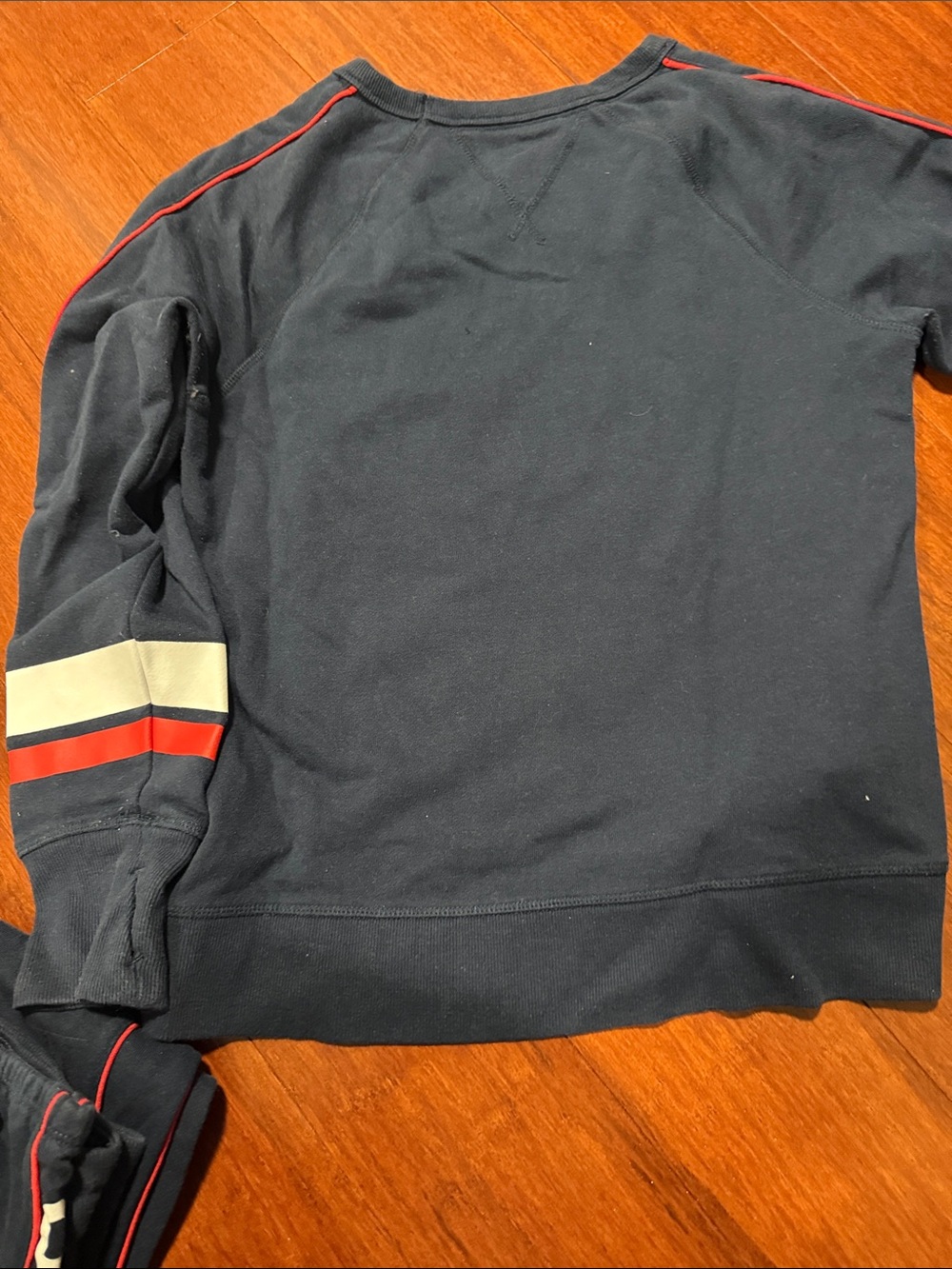 Tommy Hilfiger Women’s Navy Sweatpants with Red & White Stripe Accents - Picture 7 of 8